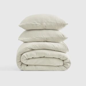 NWOT QUINCE Organic Airy Gauze Duvet Cover Set Full/Queen Ivory 6719